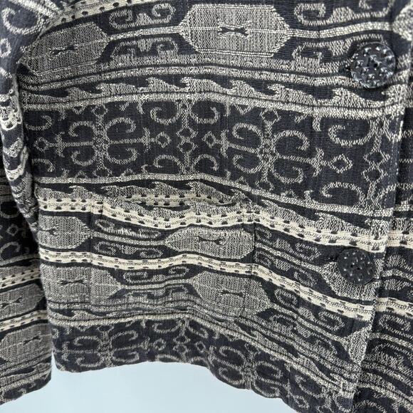 Chico's Design Tribal Neutral Button-Up Unlined Jacket Women's Size Medium - Picture 8 of 15